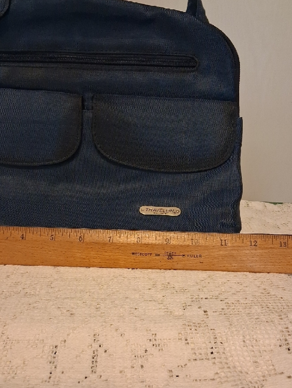 Travelon Navy Blue Crossbody Bag with Front Flap Pockets - Picture 4 of 10